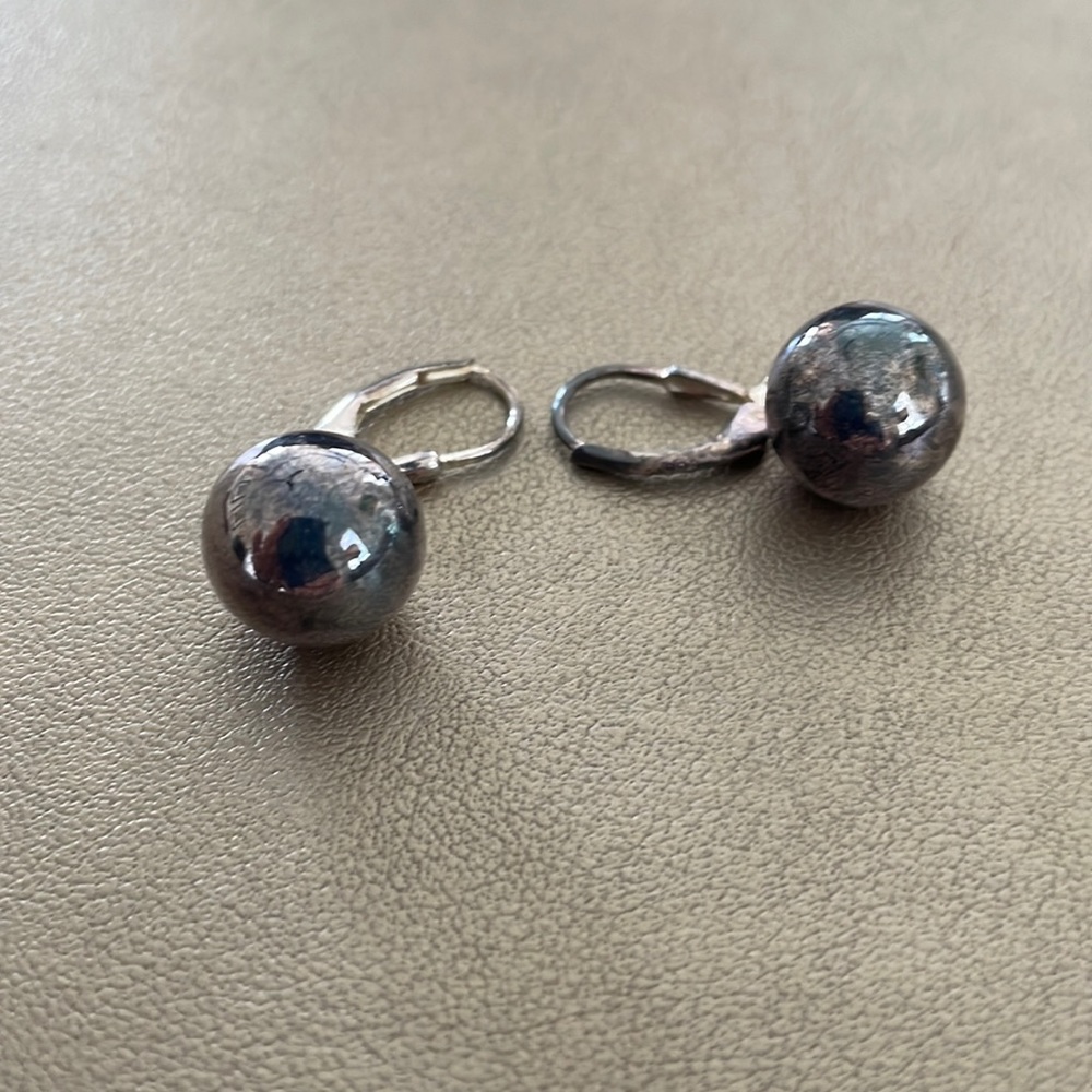 Silver drop earrings